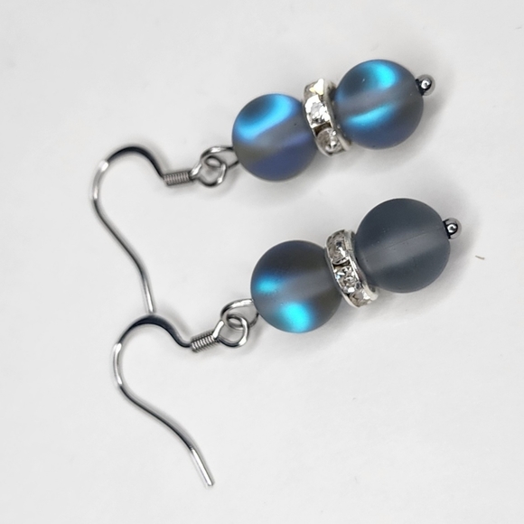 Matte Rainbow Black Mermaid beads stretch bracelet Rhinestones Design FreeSpirit - Picture 8 of 9